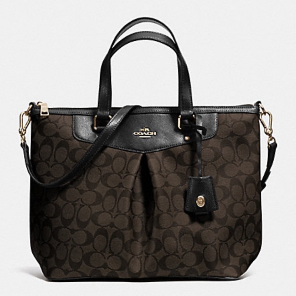 25% OFF - Coach Pleated Tote in Brown/Black